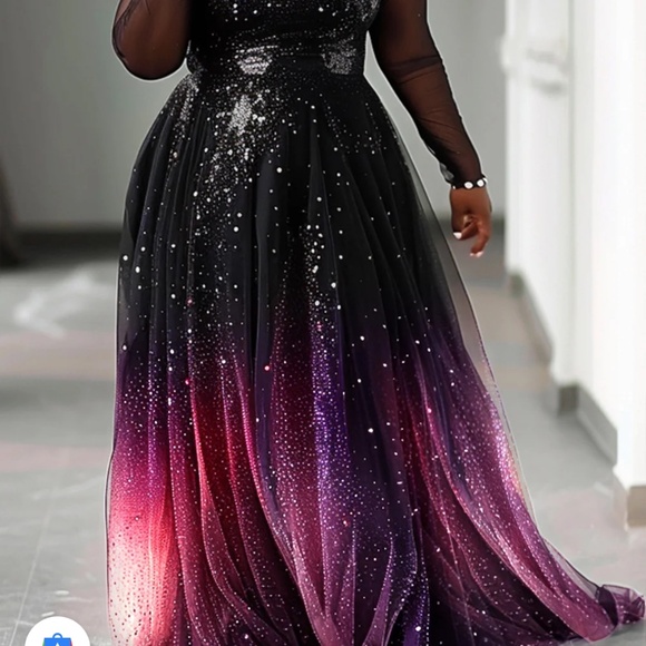 Celestial Galaxy Black Sunset Gown - Picture 2 of 2